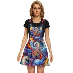 Dynamic Color Vortex Apron Dress