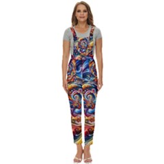 Dynamic Color Vortex Women s Pinafore Overalls Jumpsuit by ExtraGoodSauce