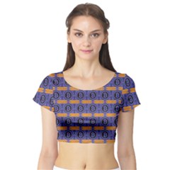 Bitcoin Logo Pattern Short Sleeve Crop Top