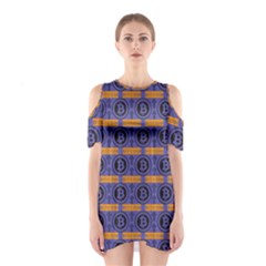 Bitcoin Logo Pattern Shoulder Cutout One Piece Dress by ExtraGoodSauce