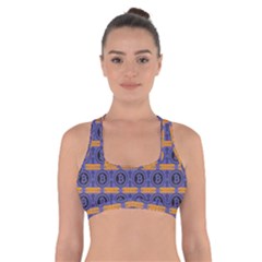 Bitcoin Logo Pattern Cross Back Sports Bra