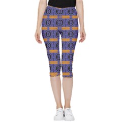 Bitcoin Logo Pattern Inside Out Lightweight Velour Capri Leggings 