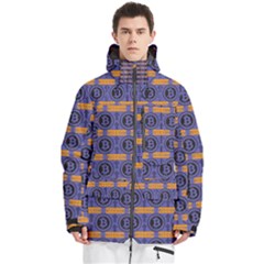 Bitcoin Logo Pattern Men s Multi Pockets Zip Ski And Snowboard Waterproof Breathable Jacket by ExtraGoodSauce