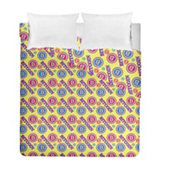 Colorful Bitcoin Pattern Duvet Cover Double Side (full/ Double Size) by ExtraGoodSauce