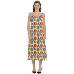 Colorful Bitcoin Pattern Casual Spaghetti Strap Midi Dress by ExtraGoodSauce