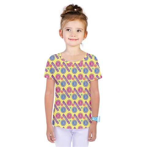 Colorful Bitcoin Pattern Kids  One Piece T-shirt by ExtraGoodSauce