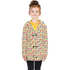 Colorful Bitcoin Pattern Kids  Double Breasted Button Coat