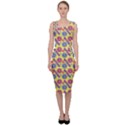 Colorful Bitcoin Pattern Sleeveless Pencil Dress View1