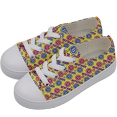 Colorful Bitcoin Pattern Kids  Low Top Canvas Sneakers by ExtraGoodSauce