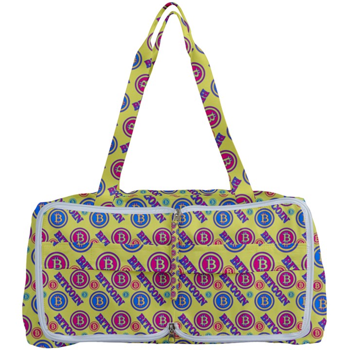 Colorful Bitcoin Pattern Multi Function Bag