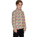 Colorful Bitcoin Pattern Kids  High Neck Windbreaker View3