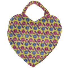 Colorful Bitcoin Pattern Giant Heart Shaped Tote by ExtraGoodSauce