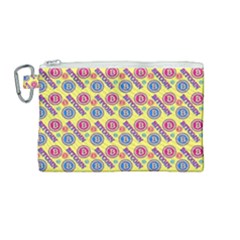 Colorful Bitcoin Pattern Canvas Cosmetic Bag (medium)