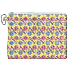 Colorful Bitcoin Pattern Canvas Cosmetic Bag (xxl) by ExtraGoodSauce