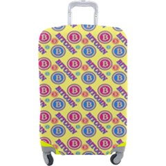 Colorful Bitcoin Pattern Luggage Cover (large) by ExtraGoodSauce