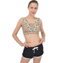 Colorful Bitcoin Pattern V-Back Sports Bra View1