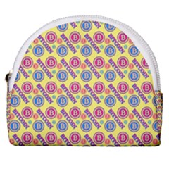 Colorful Bitcoin Pattern Horseshoe Style Canvas Pouch