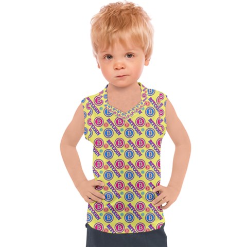 Colorful Bitcoin Pattern Kids  Sport Tank Top by ExtraAwesomeSauce