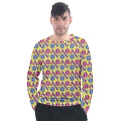 Colorful Bitcoin Pattern Men s Long Sleeve Raglan T-shirt