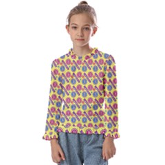 Colorful Bitcoin Pattern Kids  Frill Detail T-shirt