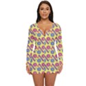 Colorful Bitcoin Pattern Long Sleeve Boyleg Swimsuit View1