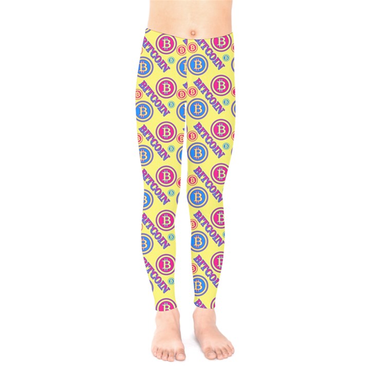 Colorful Bitcoin Pattern Kids  Classic Winter Leggings