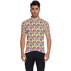 Colorful Bitcoin Pattern Men s Short Sleeve Cycling Jersey by ExtraGoodSauce