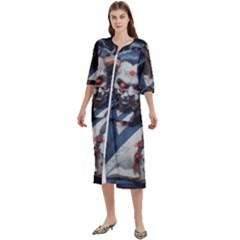 Demon Samurai Women s Cotton 3/4 Sleeve Nightgown by AwesomeSauce