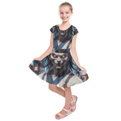 Demon Samurai Kids  Short Sleeve Dress by AwesomeSauce