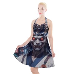 Demon Samurai Halter Party Swing Dress 