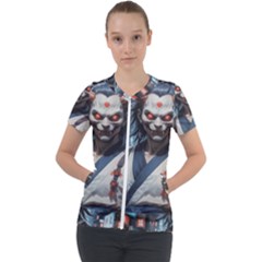 Demon Samurai Short Sleeve Zip Up Jacket by AwesomeSauce