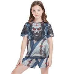 Demon Samurai Kids  T-shirt And Sports Shorts Set