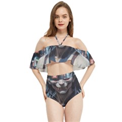 Demon Samurai Halter Flowy Bikini Set 