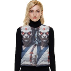 Demon Samurai Women s Button Up Puffer Vest