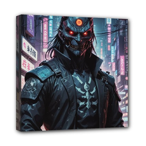 Cyberpunk Demon Samurai Mini Canvas 8  X 8  (stretched)