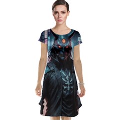 Cyberpunk Demon Samurai Cap Sleeve Nightdress