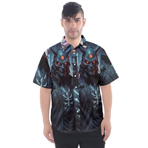 Cyberpunk Demon Samurai Men s Short Sleeve Shirt by AwesomeSauce