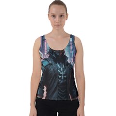 Cyberpunk Demon Samurai Velvet Tank Top