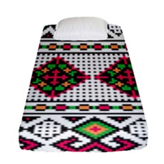 Ukrainian Folk Seamless Pattern Ethnic Ornament Border Element Traditional Fitted Sheet (single Size)