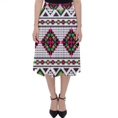 Ukrainian Folk Seamless Pattern Ethnic Ornament Border Element Traditional Classic Midi Skirt