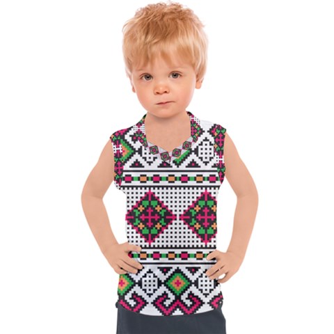 Ukrainian Folk Seamless Pattern Ethnic Ornament Border Element Traditional Kids  Sport Tank Top by Grandong