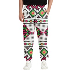 Ukrainian Folk Seamless Pattern Ethnic Ornament Border Element Traditional Men s Elastic Waist Pants by Grandong