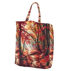 Forest Path Red Nature Giant Grocery Tote