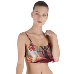 Forest Path Red Nature Layered Top Bikini Top 