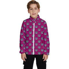 Calavera Cat Art Pattern Kids  High Neck Windbreaker