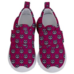 Calavera Cat Art Pattern Kids  Velcro No Lace Shoes by ExtraGoodSauce