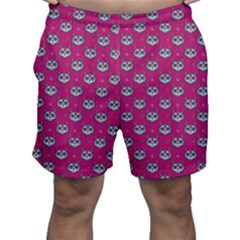 Calavera Cat Art Pattern Men s Shorts by ExtraGoodSauce