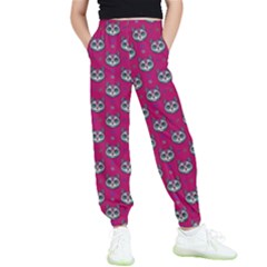 Calavera Cat Art Pattern Kids  Joggers by ExtraGoodSauce