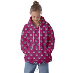 Calavera Cat Art Pattern Kids  Oversized Hoodie by ExtraGoodSauce