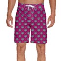 Calavera Cat Art Pattern Men s Beach Shorts View1